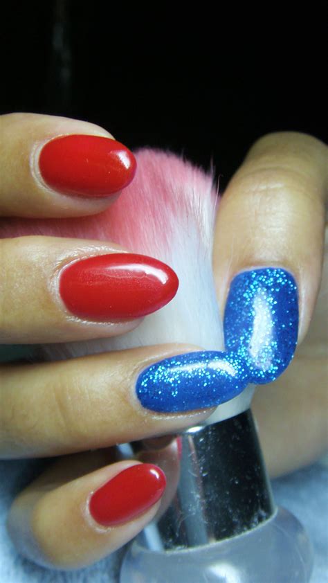 Red and blue nails | Red and blue nails, Blue nails, Nails