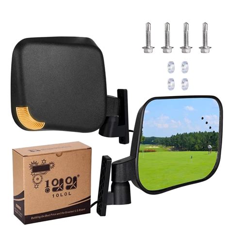 10L0L Universal Golf Cart Side Mirrors with LED Indicators,Golf Cart ...