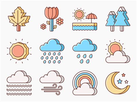 Flat Weather Icons Png