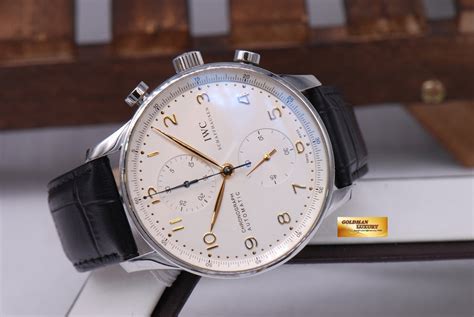 [SOLD] IWC PORTUGUESE CHRONOGRAPH 3714 SS AUTOMATIC WHITE – Goldman Luxury