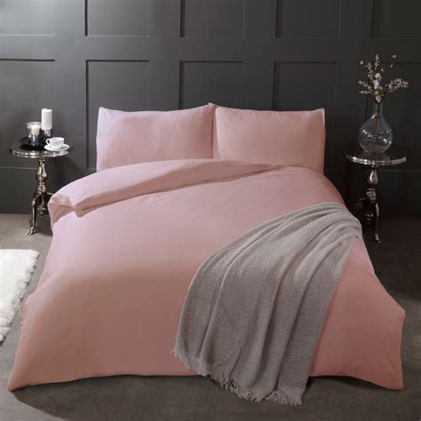 Highams Brushed Cotton Duvet Cover Set - Blush Pink | Duvet cover sets, Duvet bedding sets, Pink ...