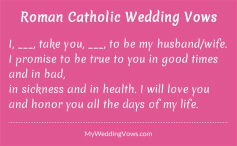 Catholic Wedding Vows | Wedding Vows