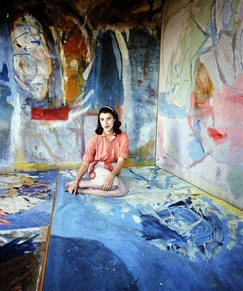 Helen Frankenthaler in her studio, 1956 by Helen Frankenthaler | Helen frankenthaler, Art ...