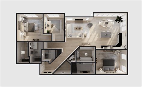 3D floorplan examples made with Floorplanner