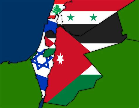 Israel, Jordan, Palestine, Syria, Lebanon FLAG MAP by AustrianMapping on DeviantArt