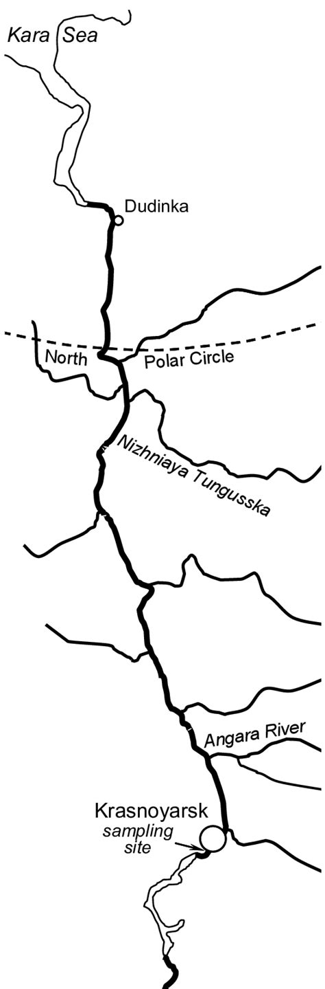 Map of the Yenisei River showing the location of the study site. | Download Scientific Diagram