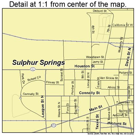 Sulphur Springs Texas Street Map 4870904