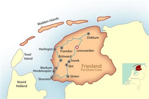 Friesland Eleven Cities Map and Travel Guide | Friesland, Travel guide ...