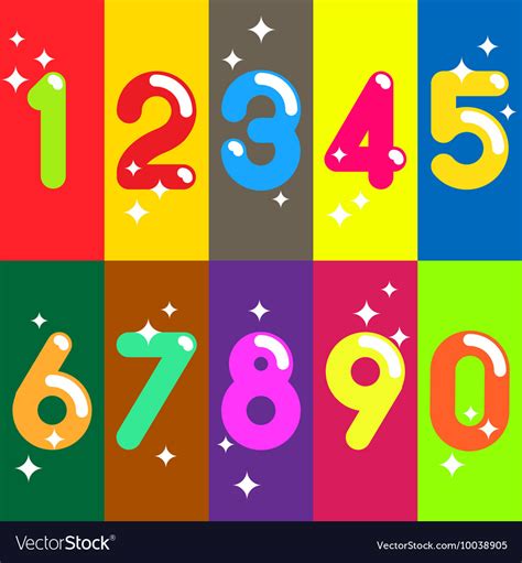 Numbers colorful set Royalty Free Vector Image