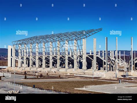 Construction site of the new football stadium building Stock Photo - Alamy