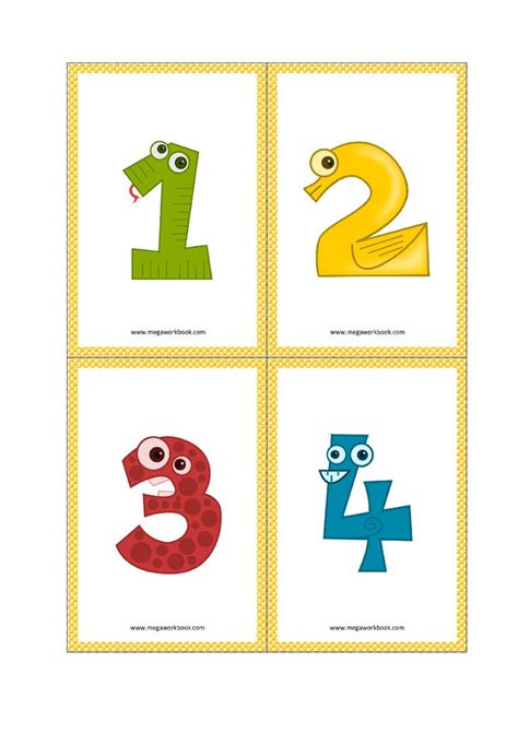 Number Flashcards - Number Flashcards Printable FREE - (1 to 10, 1 to 20) - MegaWorkbook ...