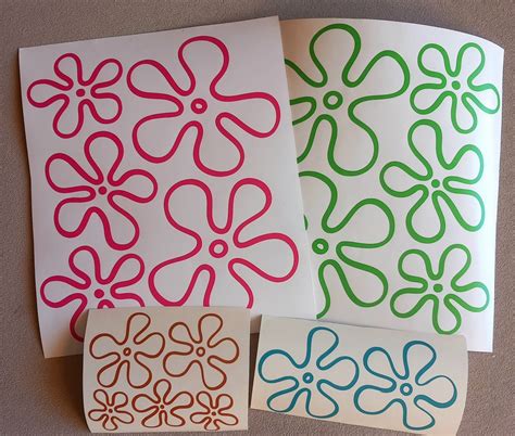 Set of 5 Flower Vinyl Decals.home Decor.wall Decals.furniture Decals ...