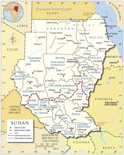 Administrative Map of Sudan - Nations Online Project