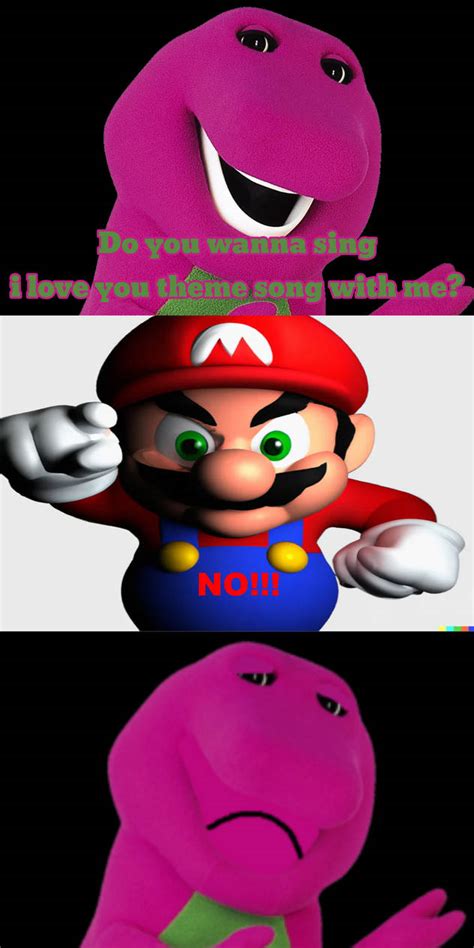 Mario Says No To Barney by mnwachukwu16 on DeviantArt