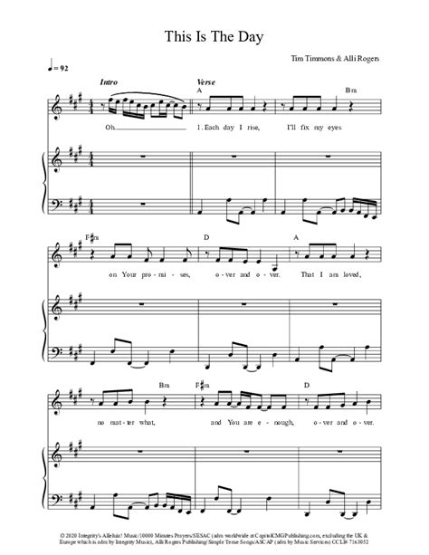 This Is The Day Sheet Music PDF (Tim Timmons) - PraiseCharts