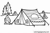 Cute Camping Tent For Kids Coloring Page  Free Printable Pages sketch template