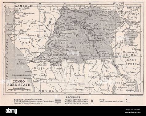 Vintage map of the Congo Free State Stock Photo - Alamy