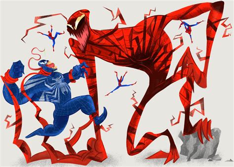 Spiderman Vs Venom Vs Carnage Drawing