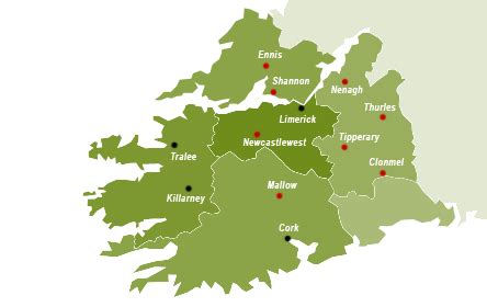 Munster Map Regional City - Map of Ireland City Regional Political