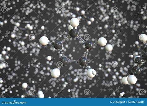 Cyclopentadiene Molecule, Scientific Molecular Model, 3d Rendering ...