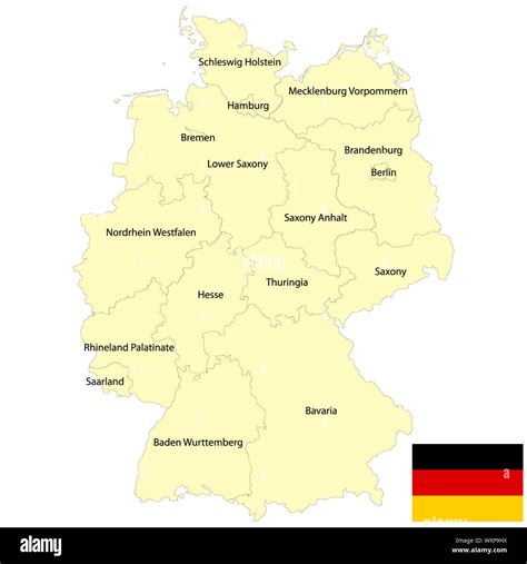 Detailed map of Germany with districts and borders Stock Photo - Alamy