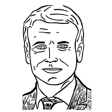 Coloriage Emmanuel Macron Souriant - télécharger et imprimer gratuit ...