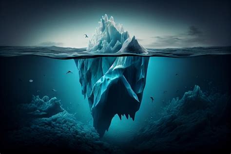 Iceberg bajo el agua riesgo oscuro oculto generativo ai | Foto Premium