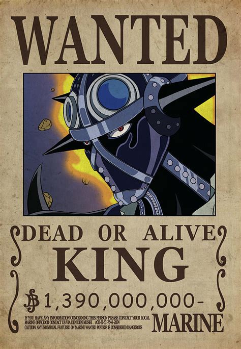 One Piece Wanted Poster - KING Digital Art by Niklas Andersen - Pixels