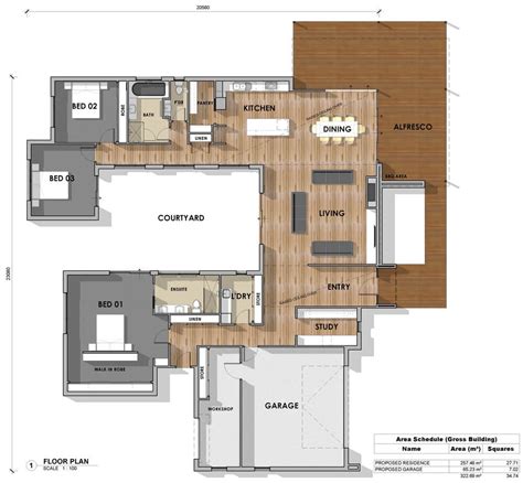 Floor Plan Friday: 3 bedroom, study, u-shape