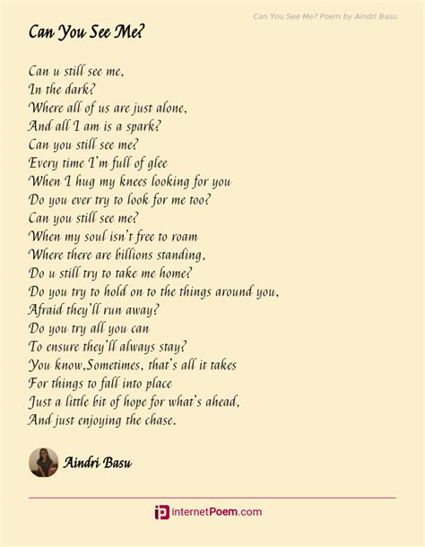 Can You See Me? Poem by Aindri Basu