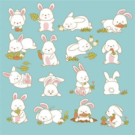 Drawing Of The Bunny Eating Carrot Illustrations, Royalty-Free Vector Graphics & Clip Art - iStock