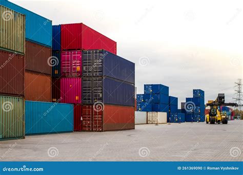 Cargo Containers. Cargo Container Yard Stock Photo - Image of loading, shipping: 261369090