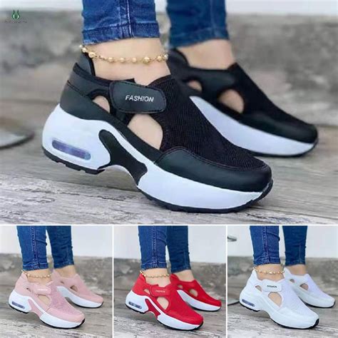 Women's Orthopedic Air Cushioned Sole Flying Woven Sneakers For Couple Walking Shoes Casual ...