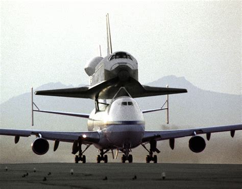 NASA's 747 Shuttle Carrier Aircraft No. 911, with the space shuttle ...