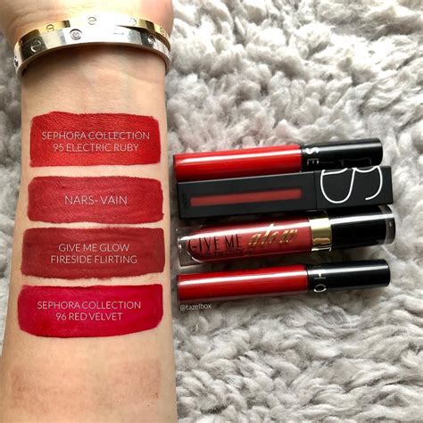 Swatches of my red liquid lipstick picks for fall! Going to try to post all my picks before I ...