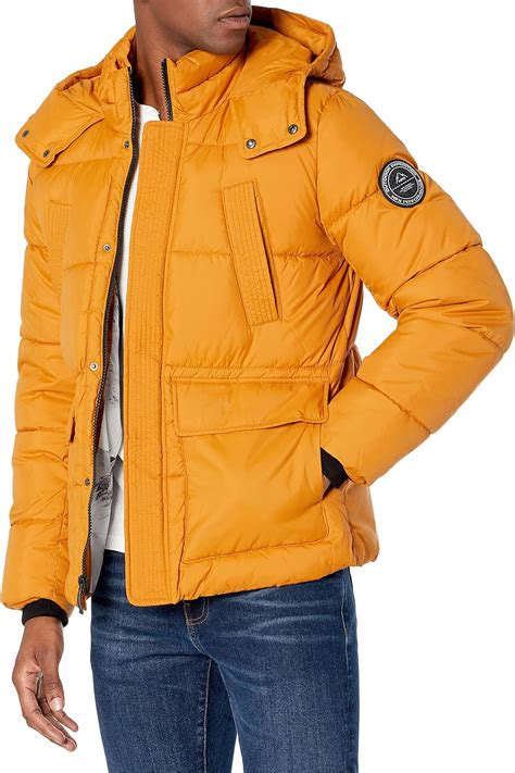 HFX Men's Poly Hooded Puffer Jacket: Amazon.co.uk: Clothing