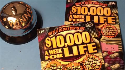 Florida Lottery Scratch Off - 10K a Week for Life Tickets - YouTube