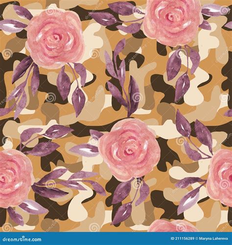 A Floral Camo Texture Seamless Vector Pattern | CartoonDealer.com #224612464