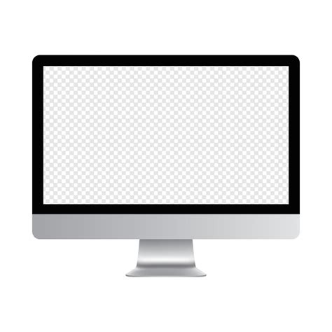 Realistic computer display with screen mockup. Blank lcd monitor ...