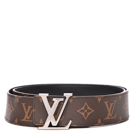 LOUIS VUITTON Monogram Calfskin 40mm LV Initiales Reversible Belt 90 36 Black 472140