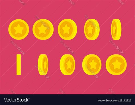 Coin With Star Rotating Animation Sprite Sheet Vector Image | My XXX Hot Girl