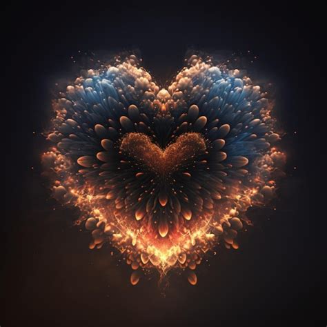 Premium AI Image | Heartshaped fireworks lighting up the night sky