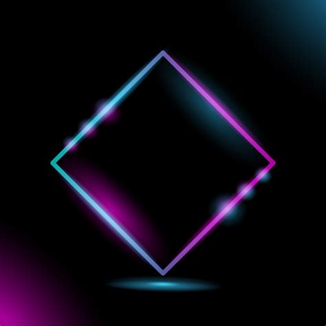 Geometric frame neon light design on black background 1308126 Vector Art at Vecteezy