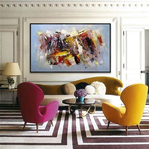 47X79Inch /120X200Cm Abstract Contemporary Horizontal Modern Painting Hand Acrylic Painted Large ...