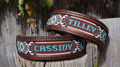 Spoil your best dog with a Personalized Beaded Leather Dog Collar. Order yours today!! 14 day ...