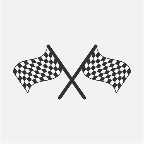 Two crossed checkered racing flags vector icon isolated on white ...