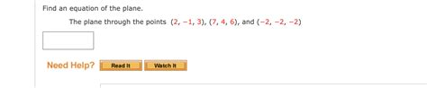 Solved Find an equation of the plane. The plane through the | Chegg.com