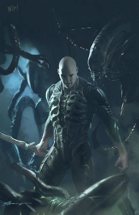 An Engineer battles Xenomorphs in epic Prometheus / Alien: Covenant fan art!