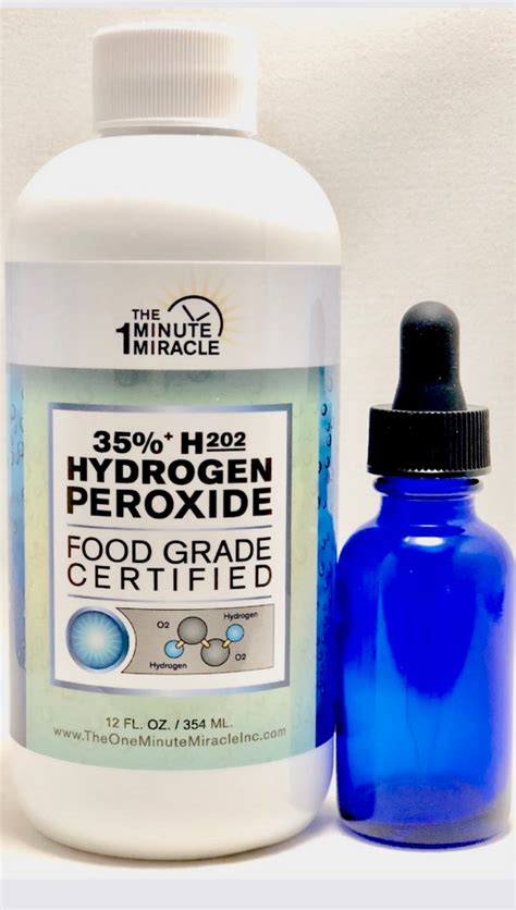 35% Hydrogen Peroxide Food Grade H2O2 - 12 oz Bottle – The One Minute ...