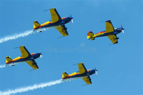 Stunt Plane Flying Against Clear Blue Sky. Editorial Photography - Image of planes, smoke: 154345562